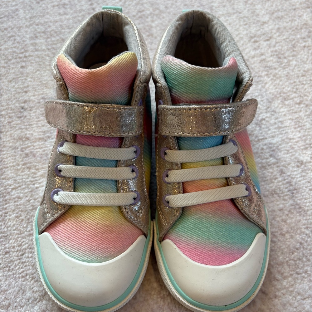 See Kai Run Kids High-Top Sneakers with Gold Accents, size 12.5T